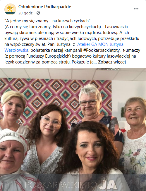 Print screen z postu na Facebooku z bohaterkami kampanii - Lasowiaczka